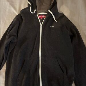 Vans Black Hoodie with White Zipper